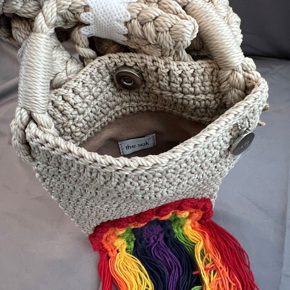 Bundle Pride Black/Red Tote & Rainbow Crochet Crossbody with Fringe, The Sak - Picture 13 of 15